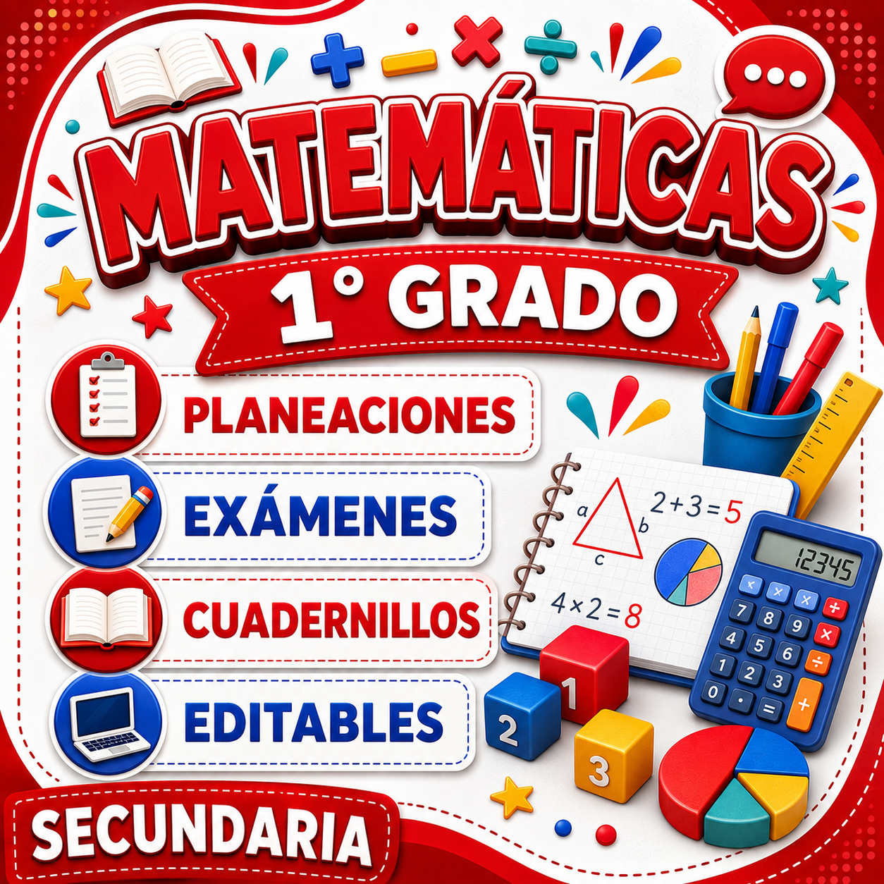 Matemáticas Paquete 1° Grado de Secundaria