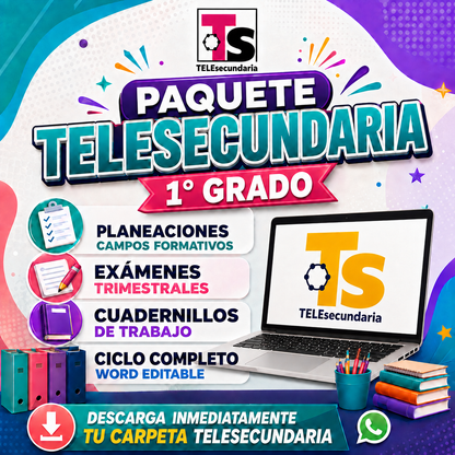 Paquete TELESECUNDARIA 1°, 2° y 3° Grado