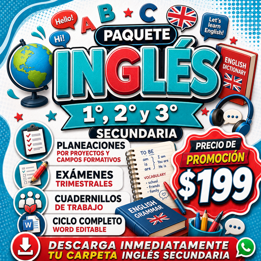 Inglés Paquete 1°, 2° y 3° de Secundaria