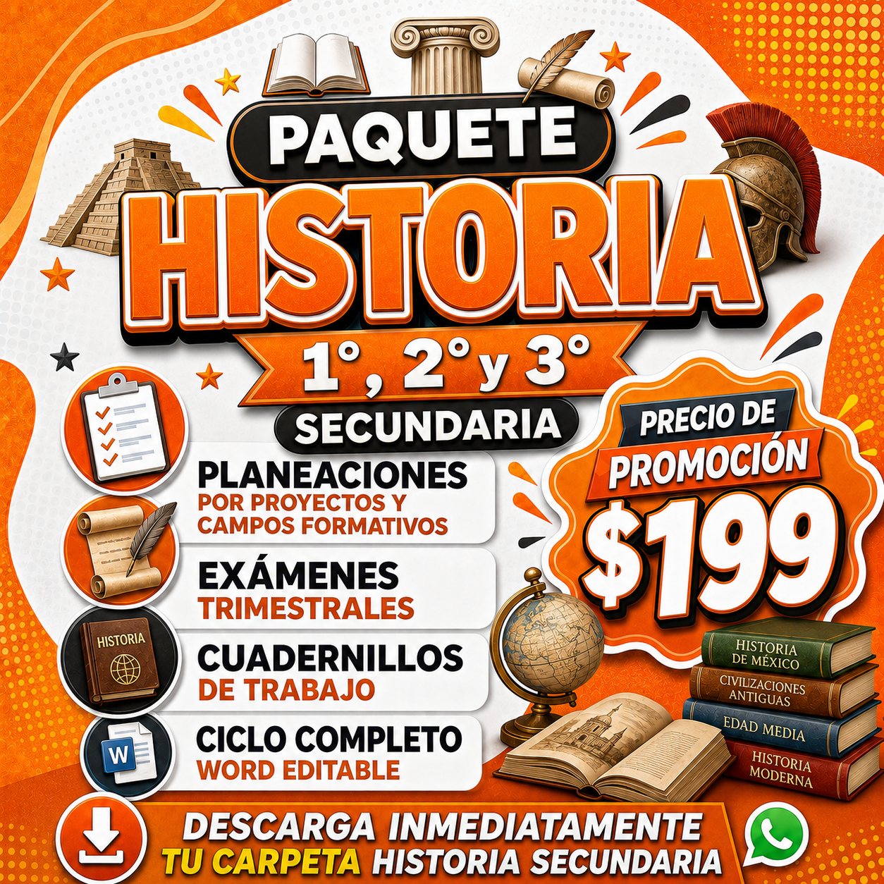 Historia Paquete 1°, 2° y 3° de Secundaria