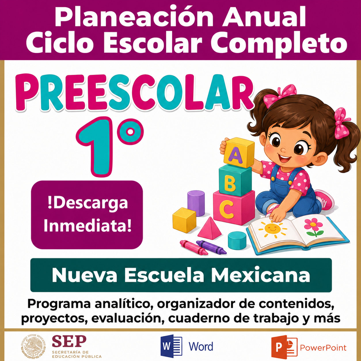 Preescolar 1° Grado - Planeación Ciclo Completo